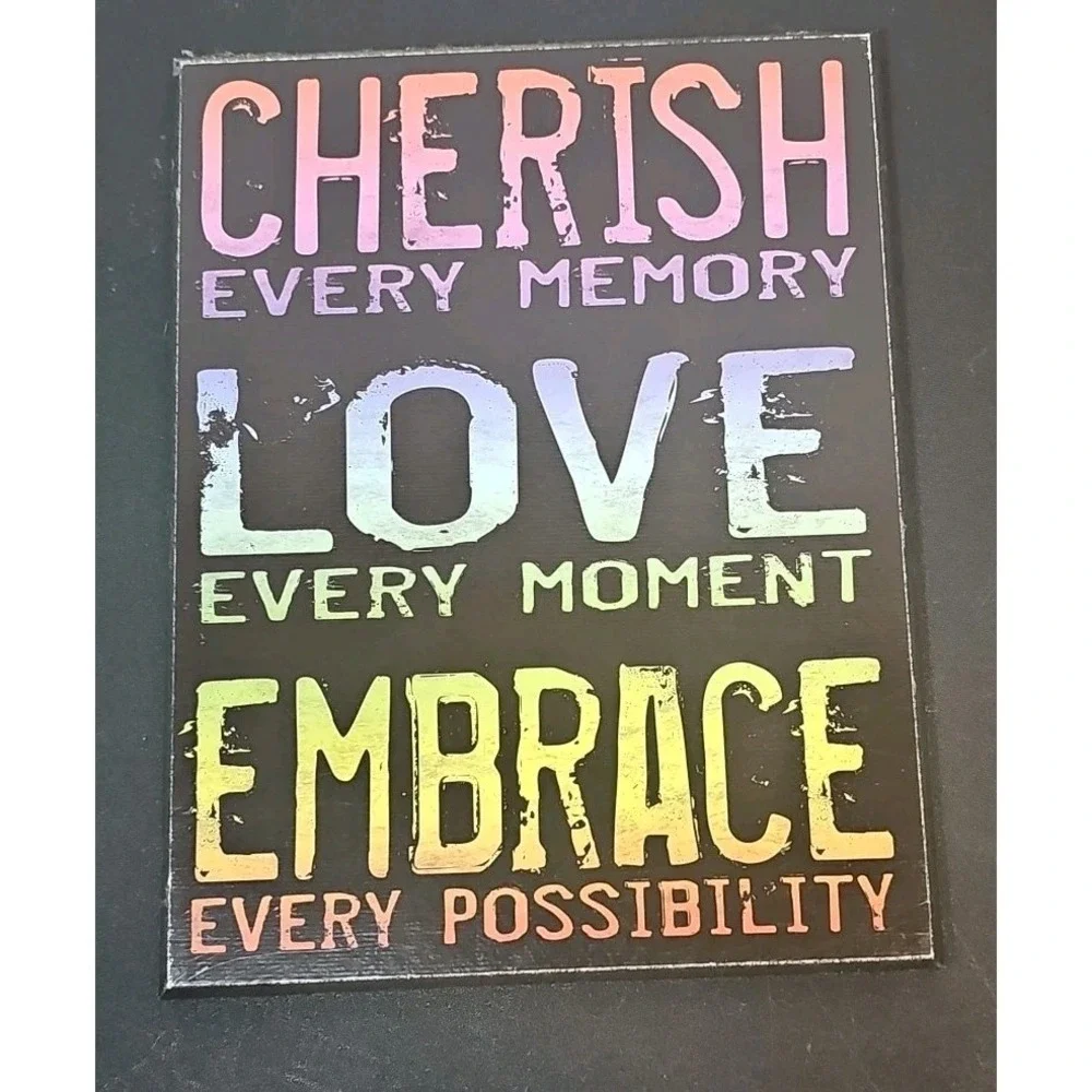 2 WOOD SIGNS CHERISH EVERY MEMORY, IMAGINE YOUR DREAM